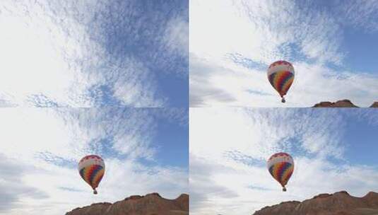 西北甘肃 荒野郊外 热气球高清在线视频素材下载
