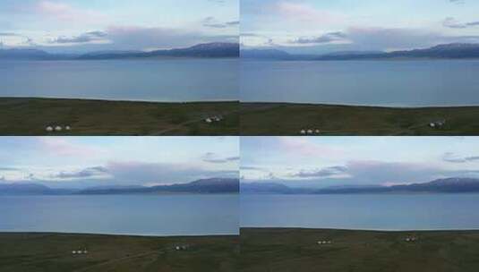 4K航拍新疆伊犁 赛里木湖黄昏高清在线视频素材下载