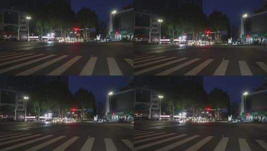 淄博马路街景夜景高清在线视频素材下载