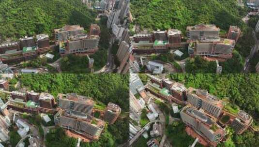 香港大学航拍大景高清在线视频素材下载