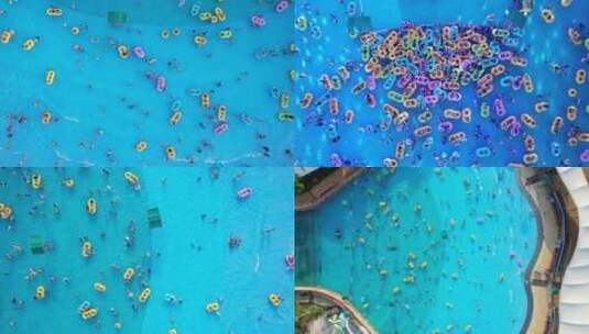 湖北武汉欢乐谷玛雅海滩夏天玩水露天高清在线视频素材下载