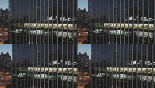 航拍现代建筑玻璃幕墙高清在线视频素材下载