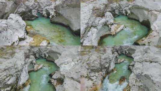 鸟瞰绿松石色河流高清在线视频素材下载