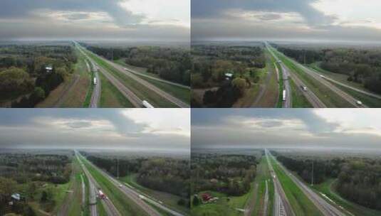 高速公路壮丽生动的景色与天空高清在线视频素材下载