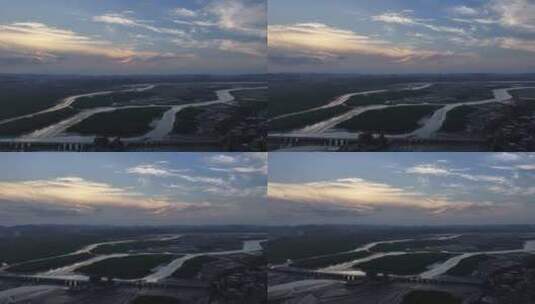泉州洛阳桥清晨航拍高清在线视频素材下载