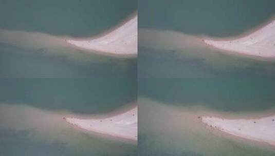 山东长岛黄渤海交汇处大海海浪沙滩航拍高清在线视频素材下载