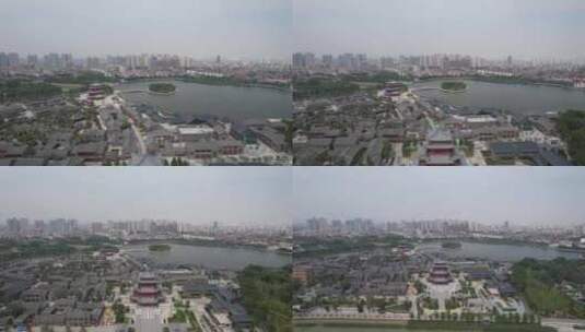 河北沧州城市大景航拍高清在线视频素材下载