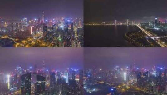【合集】无人机拍摄夜晚深圳市镜头高清在线视频素材下载