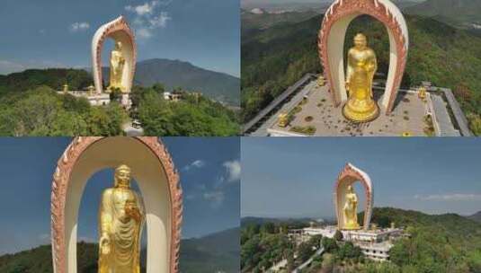 江西九江庐山东林寺东林大佛高清在线视频素材下载