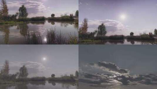 镜面湖面天空高清在线视频素材下载