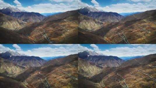 西藏怒江72拐航拍视频高清在线视频素材下载