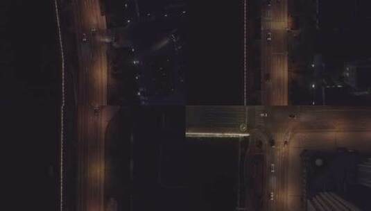 航拍夜景城市车流高清在线视频素材下载