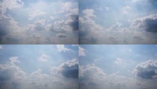 云朵延时天空蓝天白云夏日晴朗天空云层流动高清在线视频素材下载