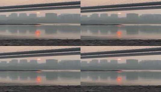 重庆长江边上的夕阳高清在线视频素材下载