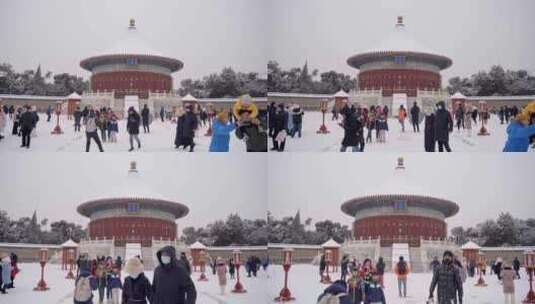 北京天坛雪景4K高清在线视频素材下载