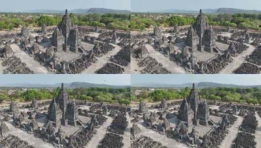 原创 印尼日惹婆罗浮屠神庙航拍建筑风光高清在线视频素材下载