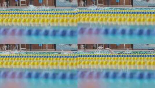 泳池中游泳的人物慢动作高清在线视频素材下载