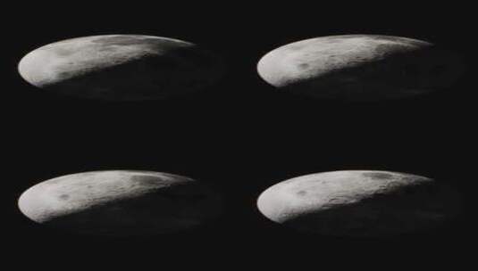 从空间垂直方向看部分阳光照射的月球高清在线视频素材下载