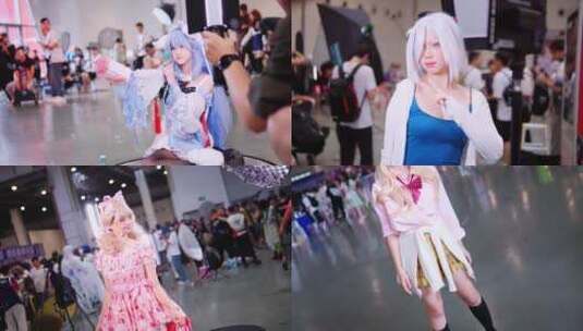 漫展同人展游戏展cosplay高清在线视频素材下载