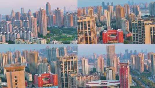 江西南昌高楼大厦航拍城市风景风光摩天大楼高清在线视频素材下载