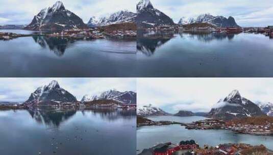 4K航拍挪威罗弗敦群岛美景美色高清在线视频素材下载