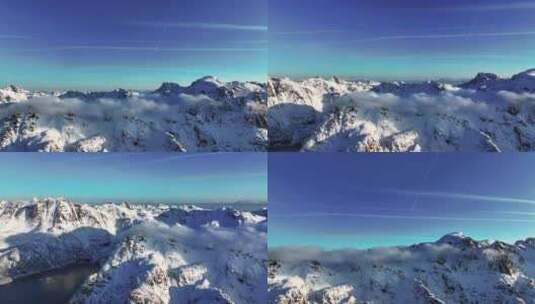 4K航拍挪威斯沃尔韦尔雪景美景高清在线视频素材下载