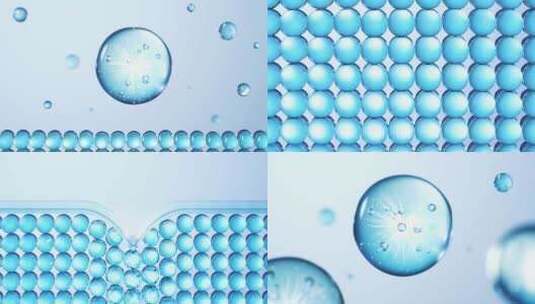 合集蓝色细胞保湿精华因子皮肤吸收高清在线视频素材下载