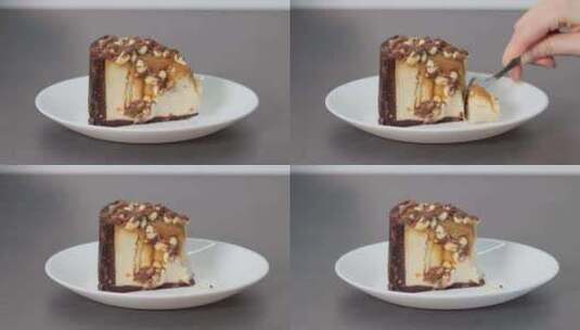 巧克力焦糖芝士蛋糕高清在线视频素材下载