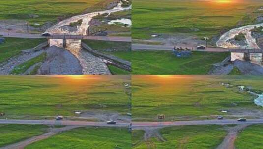 新疆伊犁那拉提草原HDR航拍高清在线视频素材下载