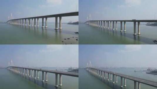 航拍广东湛江海湾大桥高清在线视频素材下载