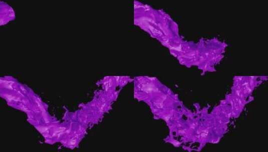 扭曲紫色油漆飞溅V3高清在线视频素材下载
