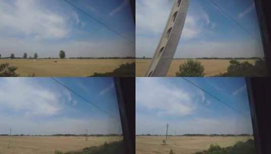 旅途火车窗外风景实拍高清在线视频素材下载