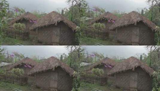 生活在印度那加兰邦的人们的景观或房屋和环高清在线视频素材下载