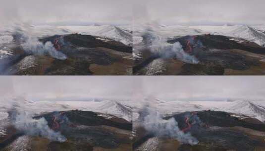 火山，熔岩，山脉，雪高清在线视频素材下载