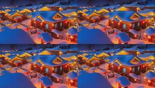 「有版权」航拍中国雪乡4K高清在线视频素材下载