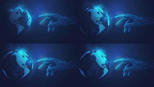 科技感手触虚拟地球画面高清在线视频素材下载