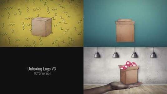 创意拆箱动画LOGO展示AE模板高清AE视频素材下载