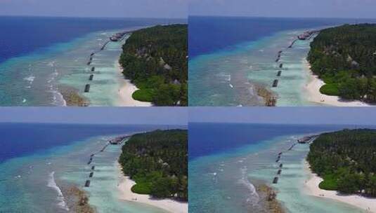 无人机拍摄沙滩海岸高清在线视频素材下载