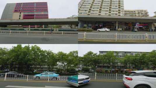 白天杭州市清江路车左行车空镜高清在线视频素材下载