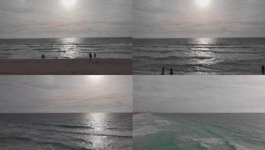 太阳照耀着海滩高清在线视频素材下载