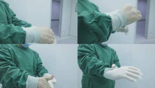 手术室戴手套高清在线视频素材下载