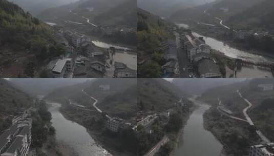 航拍贵州茅台镇美酒河赤水河唯美空镜山水高清在线视频素材下载