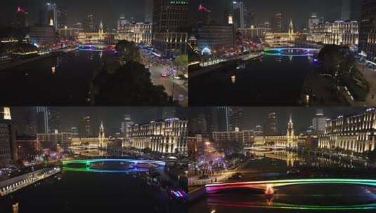 上海乍浦路桥航拍外滩高清在线视频素材下载