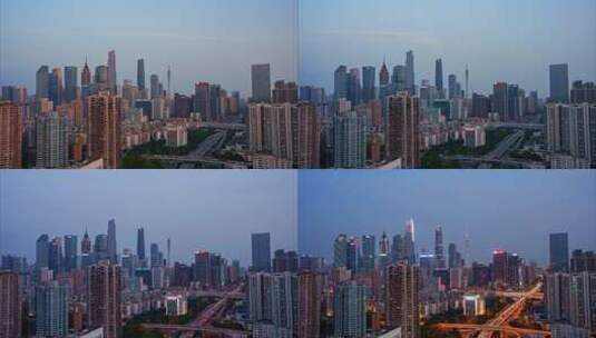 广州珠江新城CBD广州CBD广州城市夜景延时高清在线视频素材下载