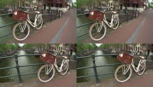 阿姆斯特丹桥和自行车高清在线视频素材下载