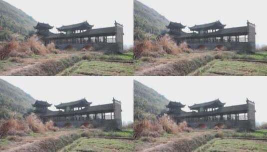 中国古建筑风雨桥高清在线视频素材下载