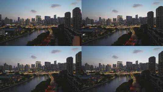航拍上海现代城市建筑高清在线视频素材下载