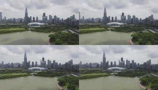 深圳人才公园航拍高清在线视频素材下载