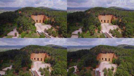 空中：法国南部山里的矿井。高清在线视频素材下载