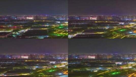 河南洛阳城市风夜景灯光交通航拍移动延时高清在线视频素材下载